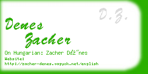 denes zacher business card